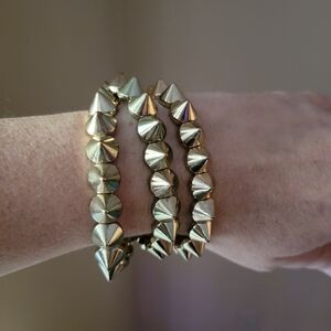 Edgy Gold Spike Stretch Bracelets